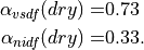 \alpha_{vsdf}(dry) = & {0.73}  \\
\alpha_{nidf}(dry) = & {0.33}  .