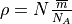 \rho= N \frac{\overline{m}}{N_A}