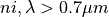 ni,
\lambda > 0.7\mu m