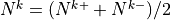 N^k=(N^{k+}+N^{k-})/2
