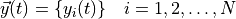 \vec y(t) = \{y_i(t)\} \quad i = 1, 2, \ldots, N