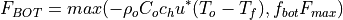 F_{BOT} = max(-\rho_o C_o c_h u^*(T_o - T_f), f_{bot} F_{max})