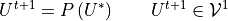 U^{t+1} = {{P}}\left( U^* \right)  \qquad U^{t+1} \in {\mathcal V^{1}_{}}