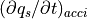 (\partial q_s / \partial t)_{acci}