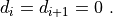 d_i = d_{i+1} = 0 \ .