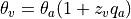 \theta_{v} = \theta_a(1+z_vq_a)