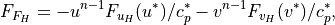 F_{F_H} = -u^{n-1} F_{u_H} (u^*)/c_p^* -v^{n-1} F_{v_H} (v^*)/c^*_p ,