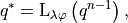 q^*  = {\rm L}_{\lambda \varphi} \left( q^{n-1} \right) ,