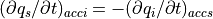 (\partial q_s / \partial t)_{acci} = -(\partial q_i / \partial t)_{accs}