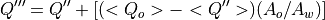 Q''' = Q'' + [ (<Q_o>-<Q''>) (A_o/A_w) ]