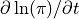 \partial\ln(\pi)/\partial t