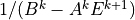 1/({B^k - A^k E^{k+1}})