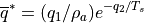 {\overline q}^{*} = (q_1/ \rho_a) e^{-q_2/T_{s}}