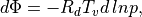 d\Phi = -R_d T_v d\,lnp,