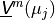 \underline{{\hbox{\sffamily\slshape V}}}^m(\mu_j)