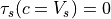 \tau_s(c=V_s)=0