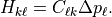 H_{k\ell} = C_{\ell k} \Delta p_\ell .