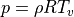 p = \rho R T_v