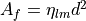 A_f = \eta_{lm} d^2