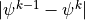 |\psi^{k-1}-\psi^{k}|