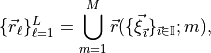 \{{{\smash[t]{\vec{r}}}}_\ell\}_{\ell=1}^L = \bigcup_{m=1}^M{{\smash[t]{\vec{r}}}}(\{{{\smash[t]{\vec{\xi}}}}_{{\smash[t]{\vec{\imath}}}}\}_{{\smash[t]{\vec{\imath}}}\in\mathbb{I}};m),
