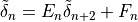 \tilde\delta_n = E_n \tilde\delta_{n+2} + F_n