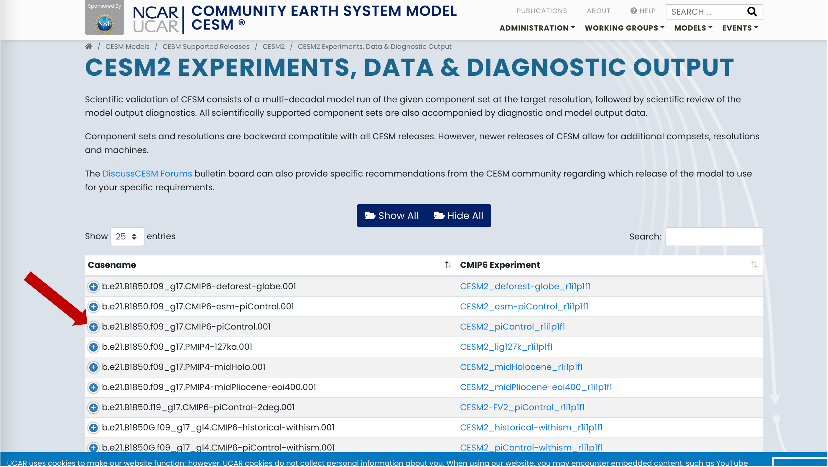 CESM Experiments