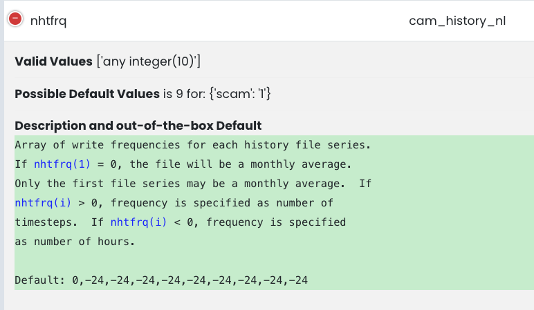 Attribute of a namelist variable